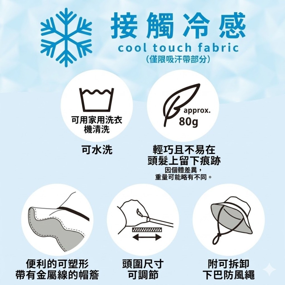【一草一木】Wpc. 2026 涼感 涼爽  遮陽帽 帽子 透氣  防飛綁繩 可調頭圍 抗UV 可摺收納好攜帶 寬沿-細節圖4