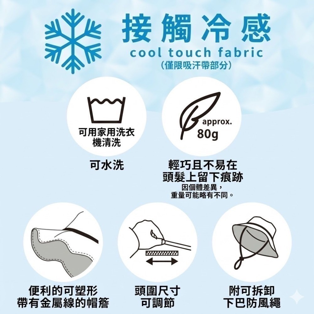【一草一木】Wpc. 2026 涼感 涼爽  遮陽帽 帽子 透氣  防飛綁繩 可調頭圍 抗UV 可摺收納好攜帶 寬沿-細節圖4