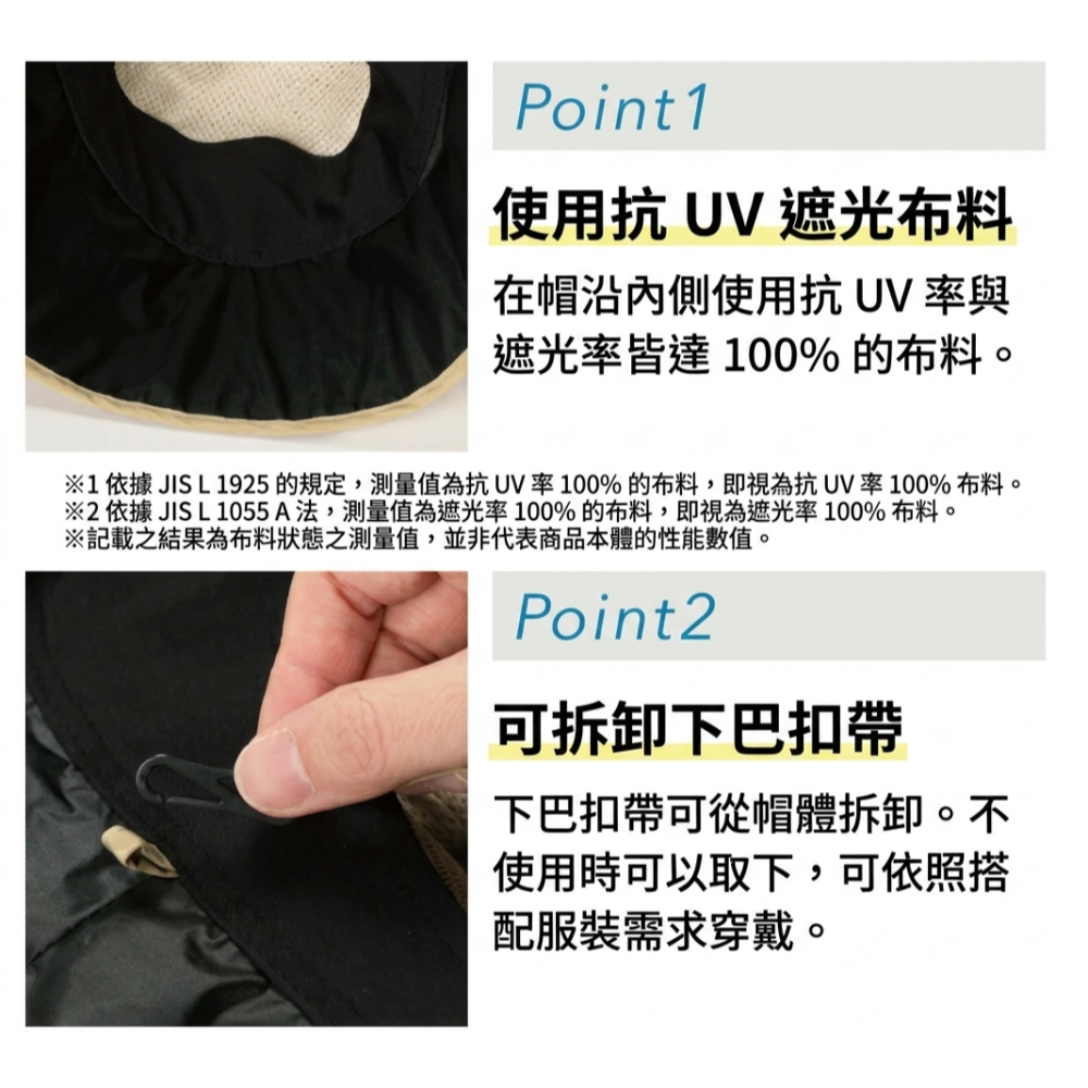 【一草一木】Wpc. 2026 涼感 遮陽帽 帽子 透氣 防飛綁繩 可調頭圍 抗UV 可摺收納好攜帶 輕量 可反摺收納-細節圖6