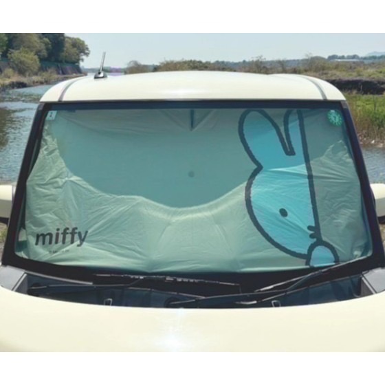 【一草一木】Miffy 米飛車用 遮陽傘 黑膠 防曬 車內降溫 雨傘式 前檔遮陽傘 好收納 車用遮陽板 隔熱板-細節圖2