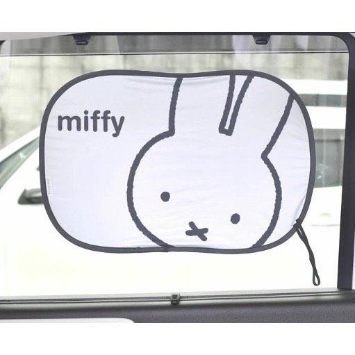 【一草一木】Miffy 米飛車用 遮陽板 黑膠 防曬 車內降溫 側窗遮陽傘 旋轉式 免吸盤 好收納 一組兩片-細節圖4
