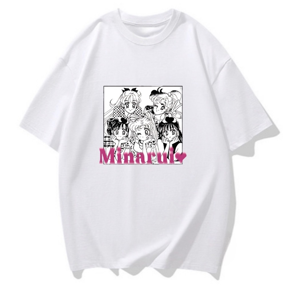 S-3XL大尺碼 韓版美少女戰士短袖T恤女 經典棉tee-細節圖2