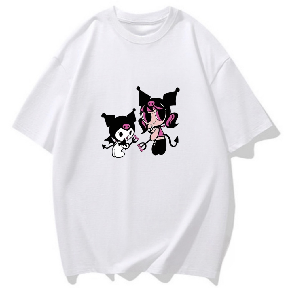 S-3XL大尺碼 原創飛天小女警變裝短袖T恤女 oversize 大碼 女裝上衣 棉tee-細節圖2