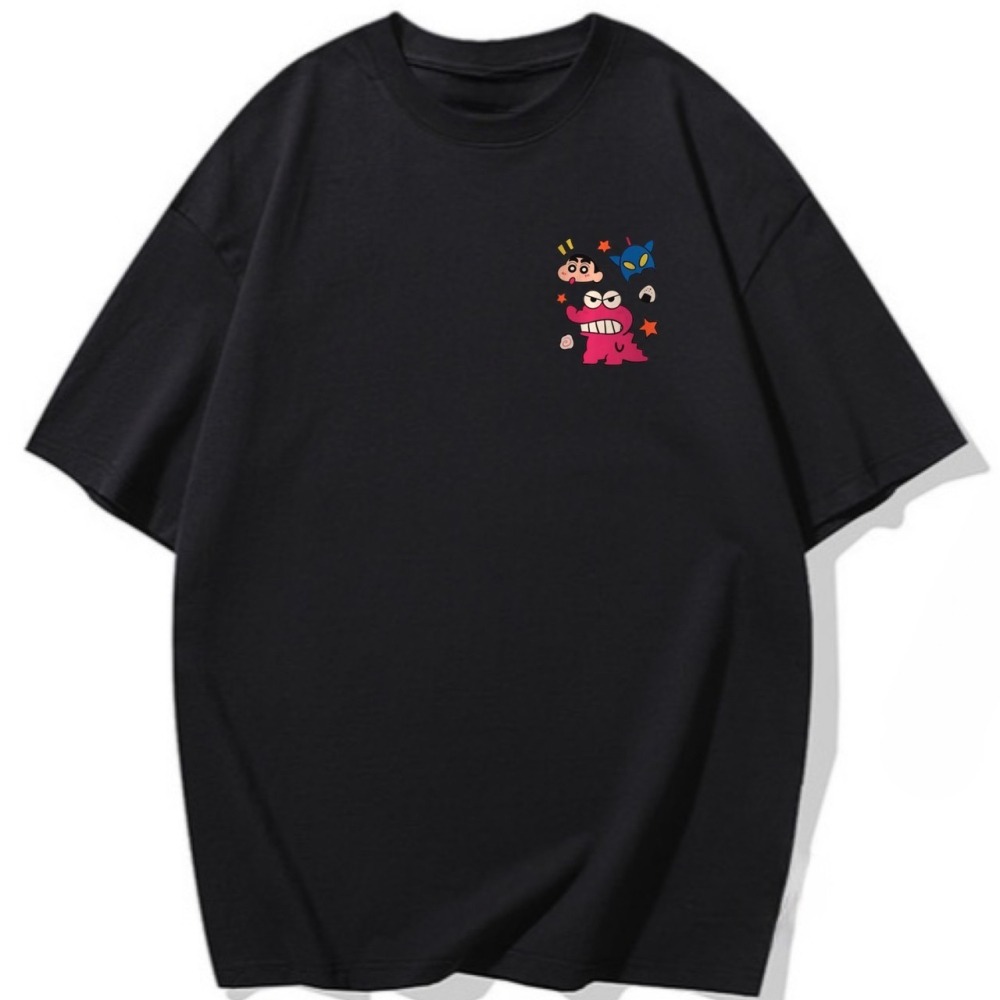 S-3XL大尺碼 蠟筆小新和動感超人 短袖T恤女 oversize衣服女裝上衣大碼棉tee-細節圖2