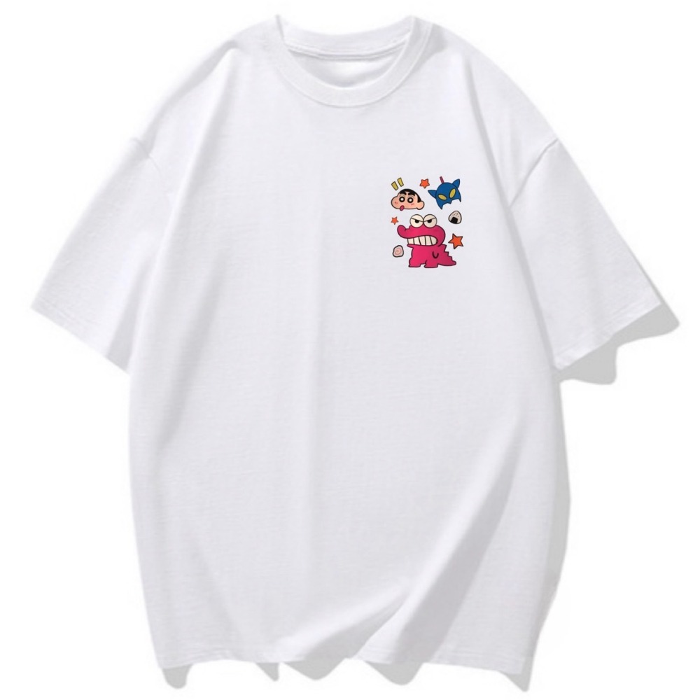 S-3XL大尺碼 蠟筆小新和動感超人 短袖T恤女 oversize衣服女裝上衣大碼棉tee-細節圖3