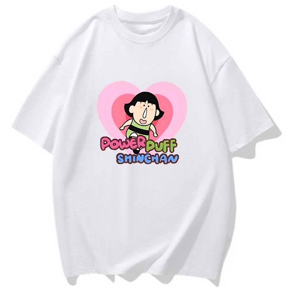 S-3XL大尺碼 飛天小女警~阿呆 短袖T恤女oversize衣服大碼上衣 棉tee-細節圖2