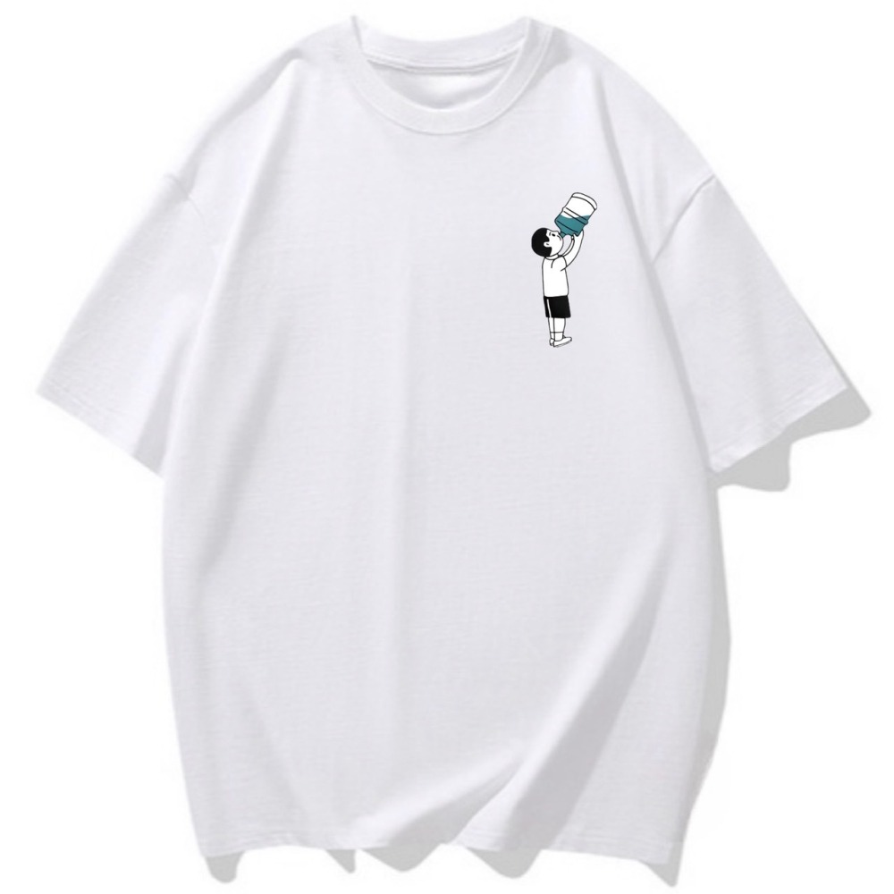 S-3XL大尺碼 日系來瓶水吧~ 短袖T恤 oversize衣服女裝上衣 大碼 棉tee-細節圖2