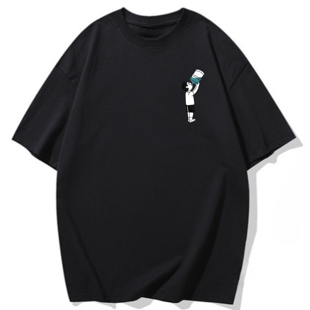 S-3XL大尺碼 日系來瓶水吧~ 短袖T恤 oversize衣服女裝上衣 大碼 棉tee-細節圖3