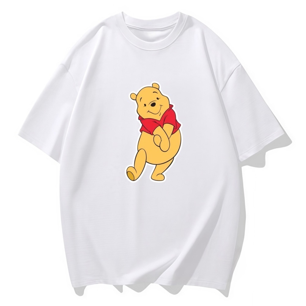 S-3XL大尺碼 小熊維尼短袖T恤女 oversize衣服女裝上衣大碼棉tee-細節圖2