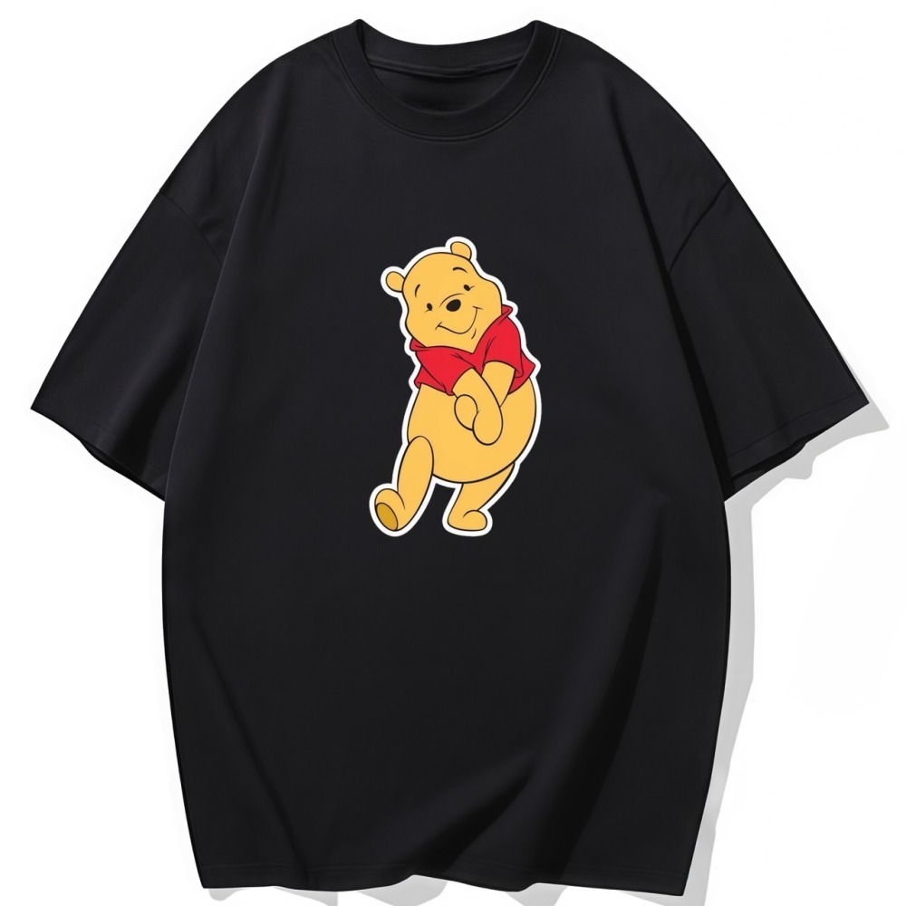S-3XL大尺碼 小熊維尼短袖T恤女 oversize衣服女裝上衣大碼棉tee-細節圖3