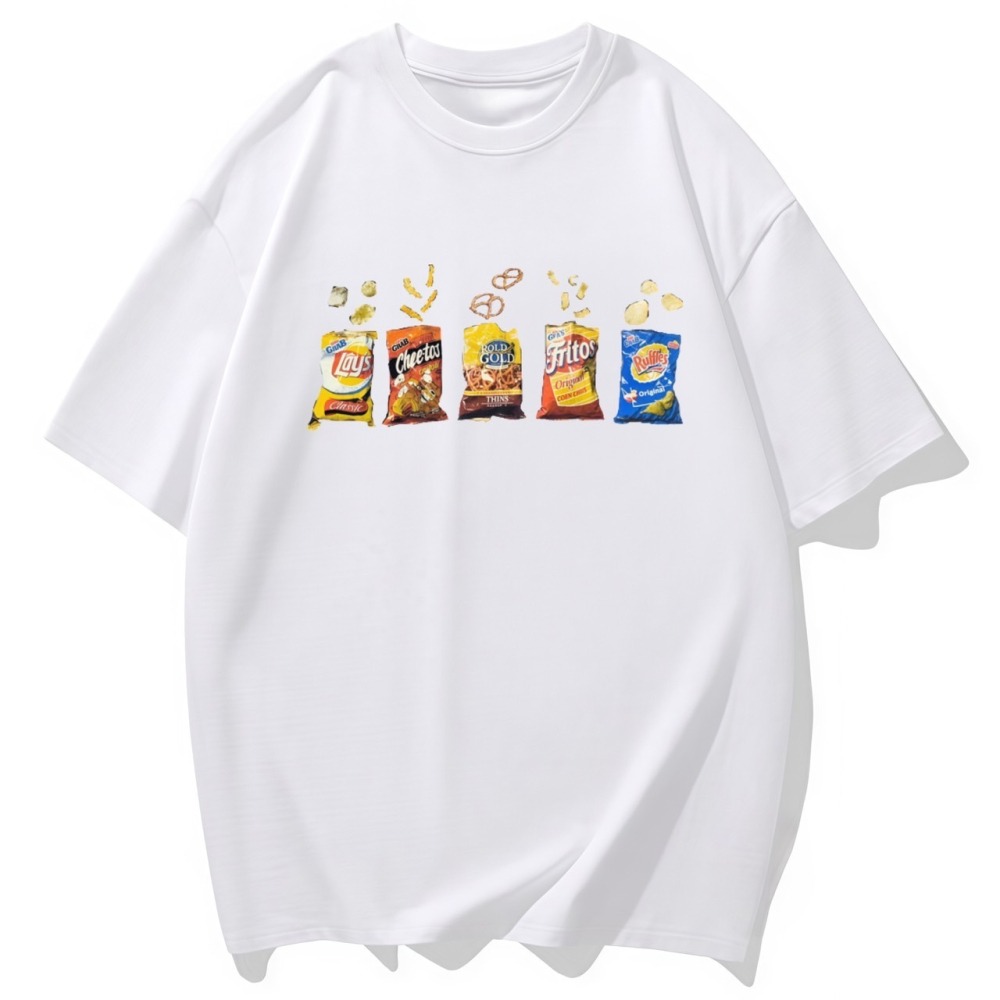 S-3XL大尺碼 好多零食 短袖T恤女 oversize上衣 棉tee-細節圖3