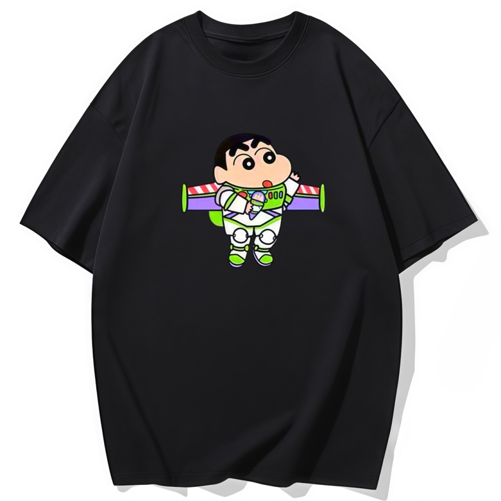 S-3XL大尺碼 蠟筆小新+巴斯光年 短袖T恤 oversize衣服 棉tee-細節圖2