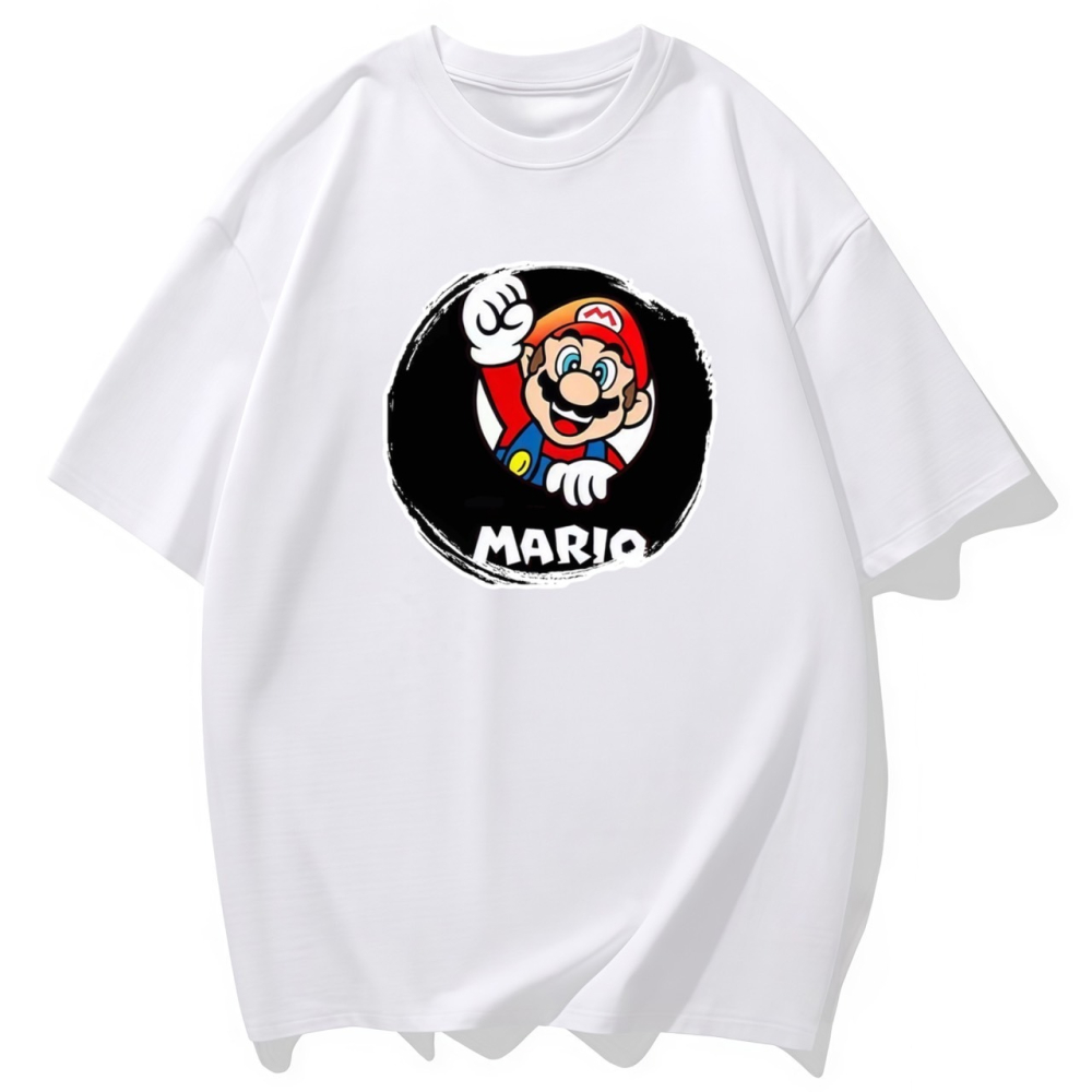 S-3XL大尺碼 MARIO馬力歐 短袖T恤女 oversize上衣 棉tee-細節圖2