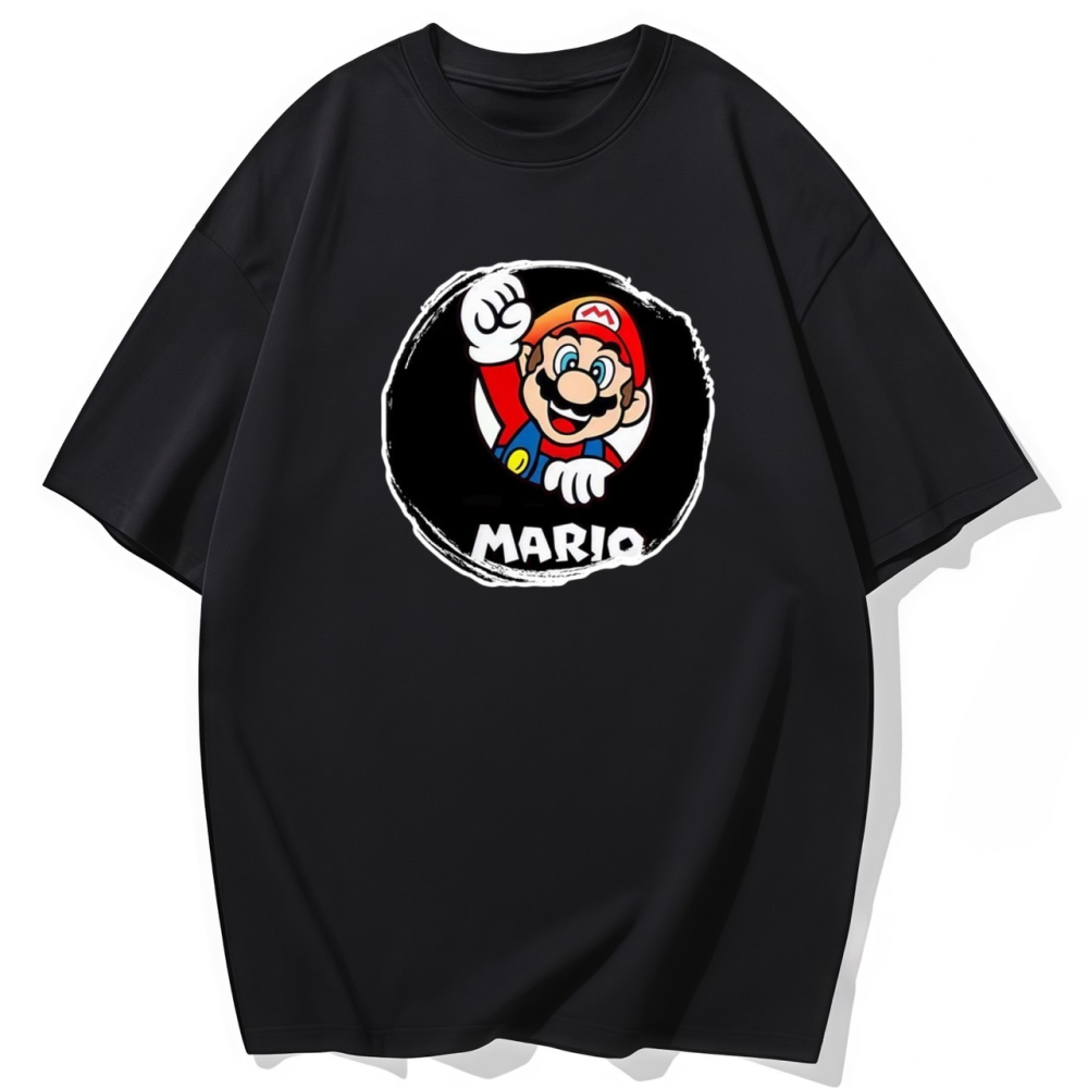 S-3XL大尺碼 MARIO馬力歐 短袖T恤女 oversize上衣 棉tee-細節圖3