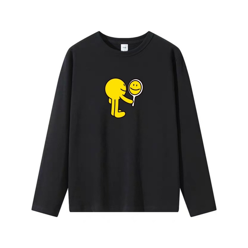 台灣現貨 100%重磅純棉 小黃人照鏡子 可愛印花 短袖t恤 長袖 兒童 情侶 團體 家庭 大尺碼 男女裝服飾-細節圖5