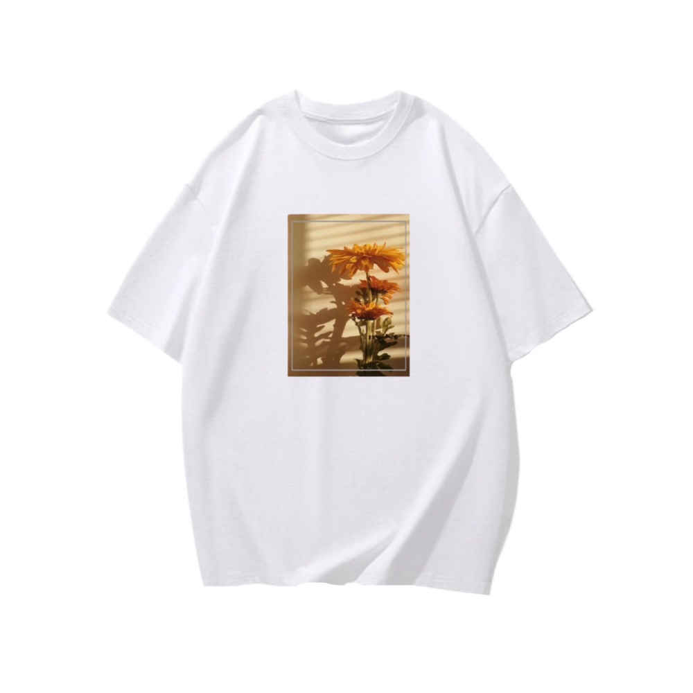 台灣現貨 100%重磅純棉 花朵印花 短袖T恤 長袖 兒童 情侶 團體 園藝 班服 社團 家族 大尺碼 不撞衫-細節圖2