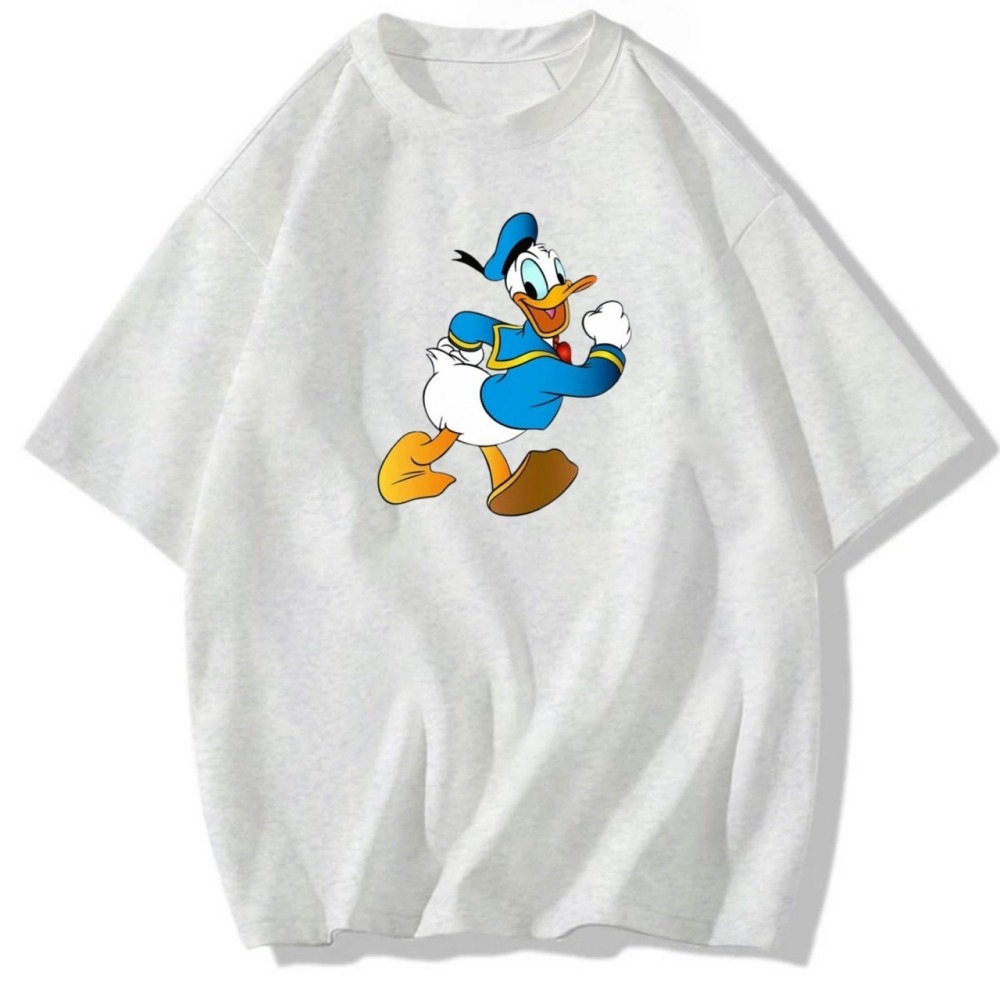 台灣現貨 純棉 唐老鴨印花 短袖t恤女 長袖t 兒童t 情侶t 休閒t 卡通-細節圖2