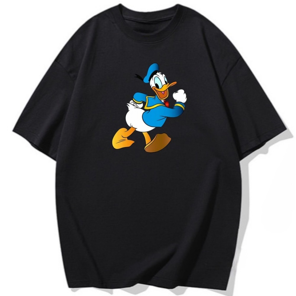 台灣現貨 純棉 唐老鴨印花 短袖t恤女 長袖t 兒童t 情侶t 休閒t 卡通-細節圖4