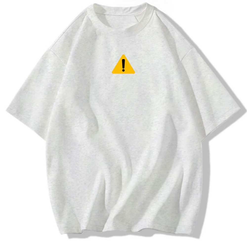 棉 警告標誌 驚嘆號 趣味印花 短袖T恤 長袖T恤 兒童短袖T恤 男女同款-細節圖2