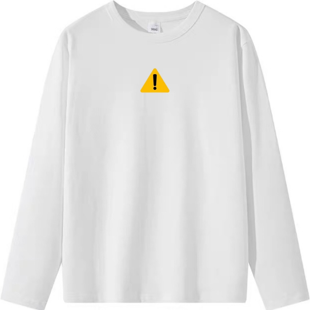 棉 警告標誌 驚嘆號 趣味印花 短袖T恤 長袖T恤 兒童短袖T恤 男女同款-細節圖6