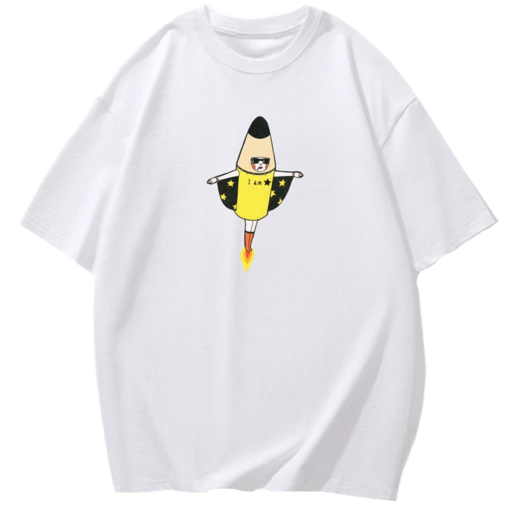 現貨秒出 韓系 I am star 火箭人 可愛印花 短袖t恤 長袖t恤 兒童短袖t恤-細節圖3