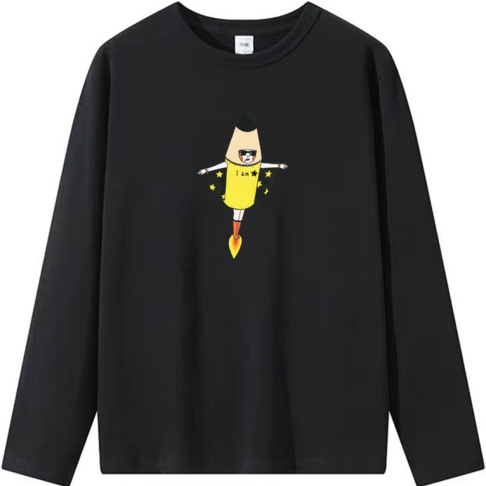 現貨秒出 韓系 I am star 火箭人 可愛印花 短袖t恤 長袖t恤 兒童短袖t恤-細節圖5