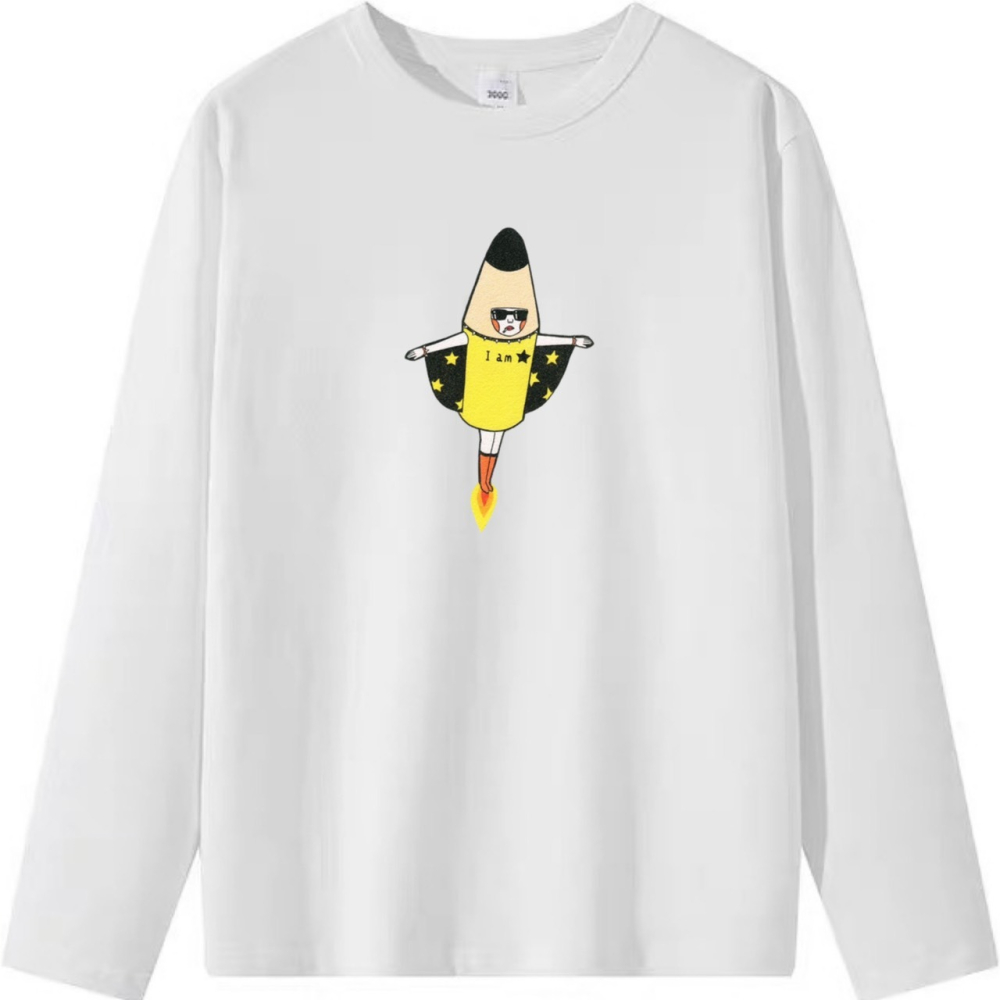 現貨秒出 韓系 I am star 火箭人 可愛印花 短袖t恤 長袖t恤 兒童短袖t恤-細節圖6