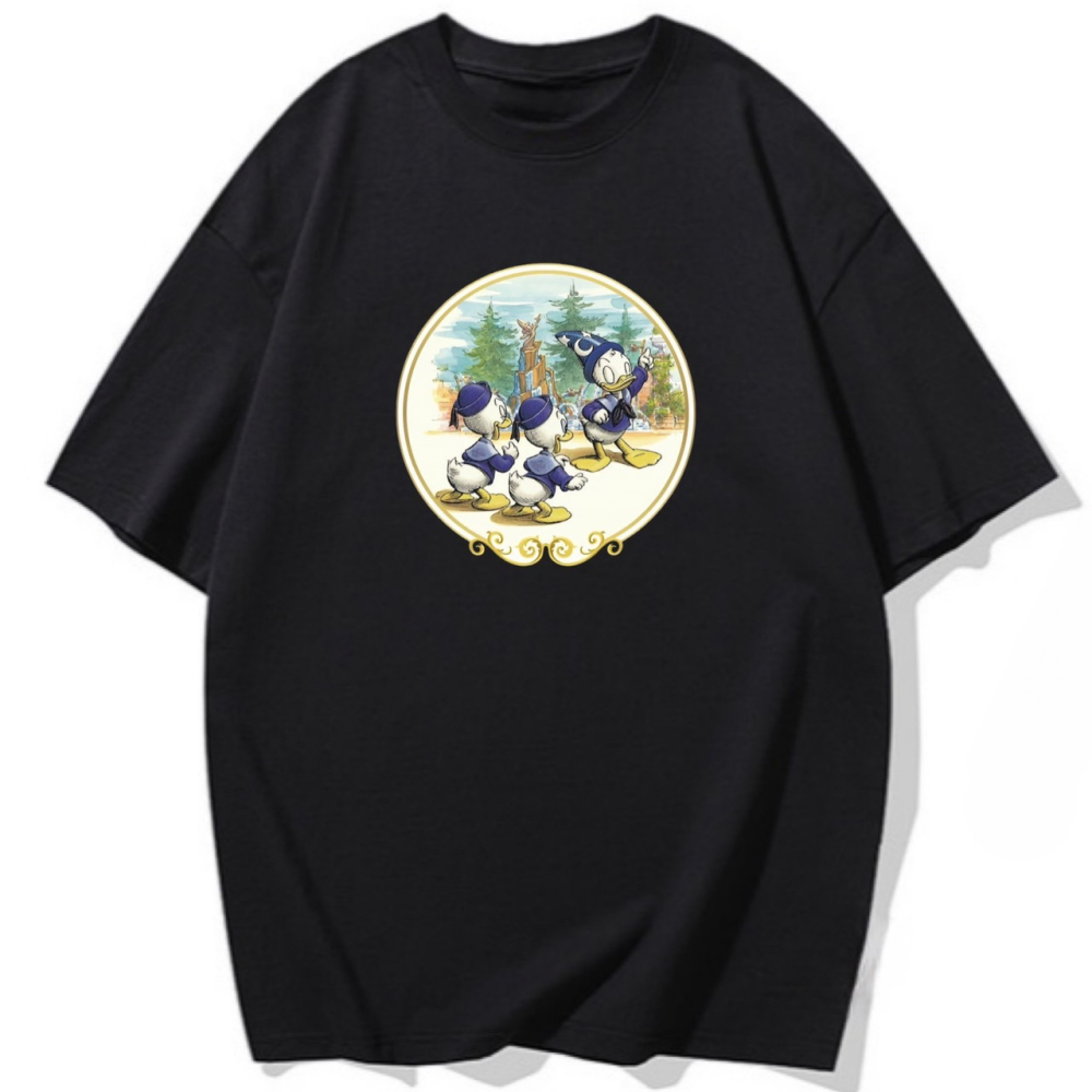 現貨秒出 小唐老鴨 重磅純棉T 卡通印花 短袖T恤女 長袖T恤 兒童T恤 可愛-細節圖4