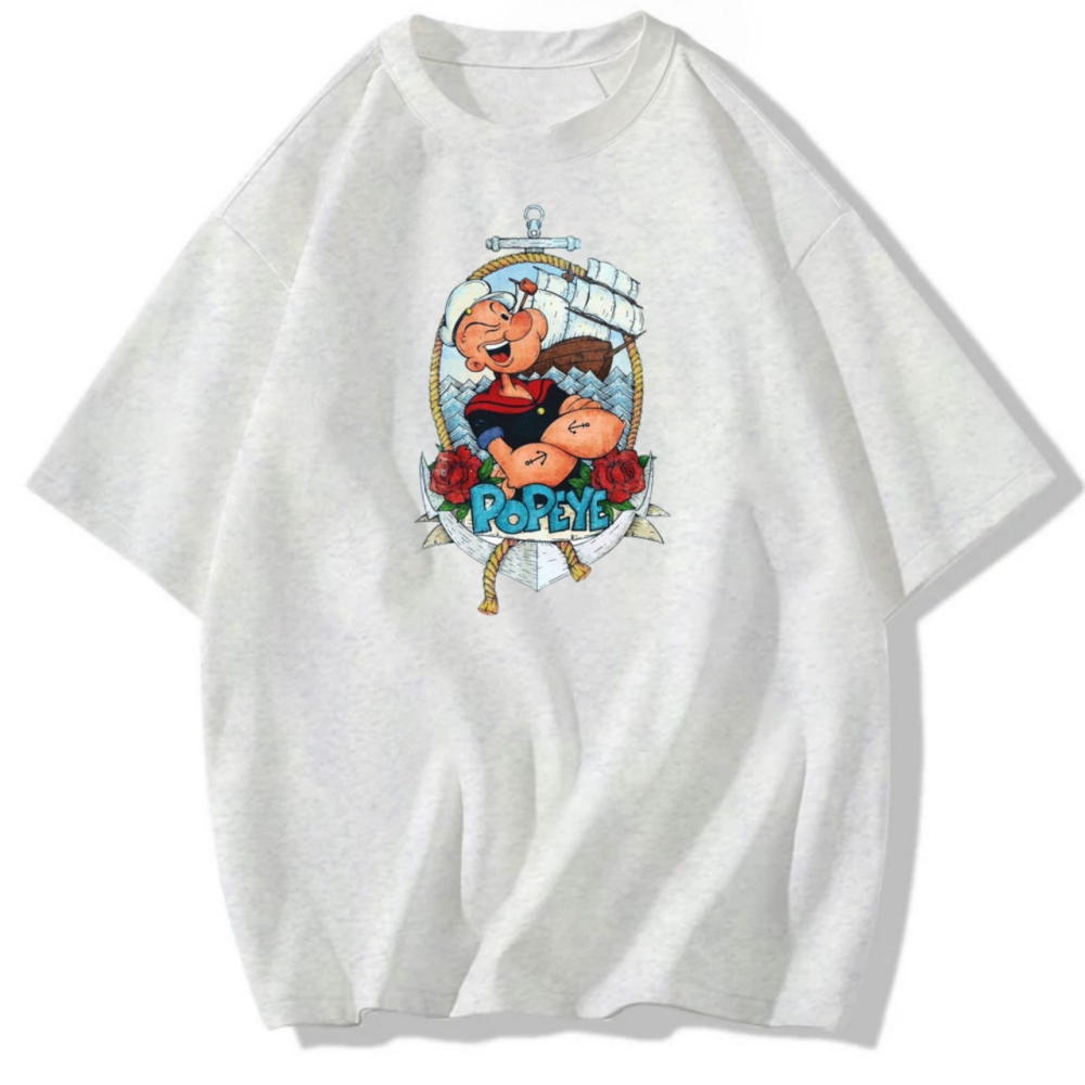 現貨秒出 POPEYE大力水手 短袖T恤 長袖T恤 兒童T 純棉T 男女同款 卡通印花-細節圖2
