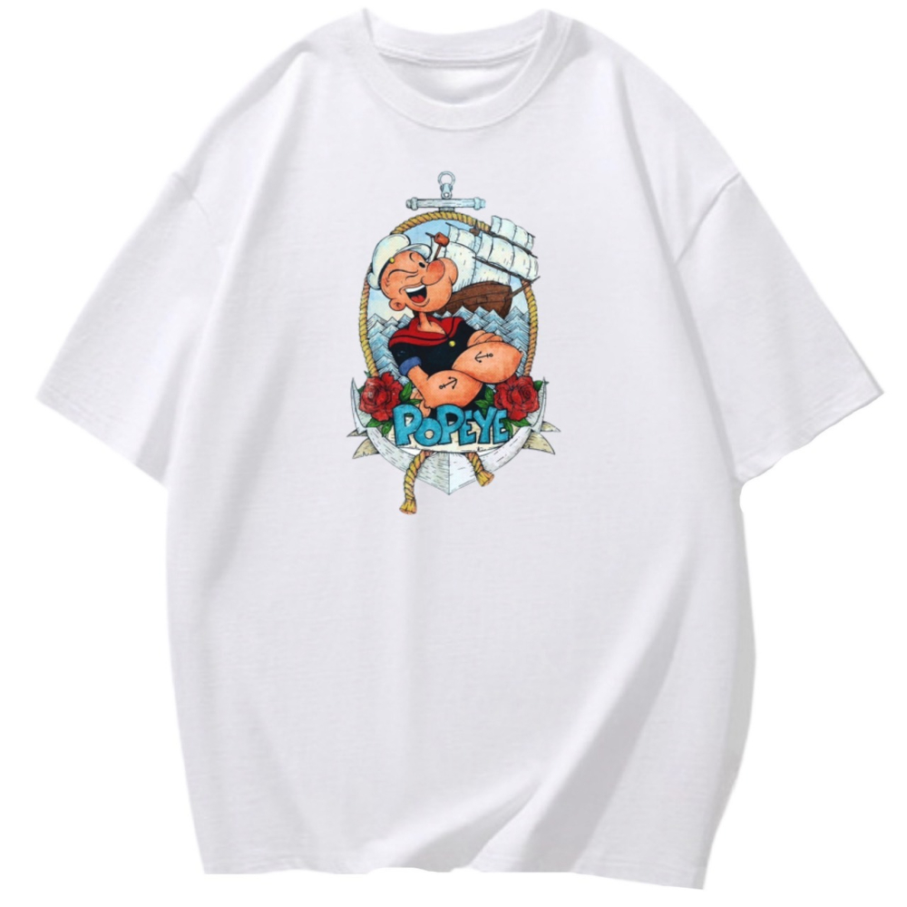 現貨秒出 POPEYE大力水手 短袖T恤 長袖T恤 兒童T 純棉T 男女同款 卡通印花-細節圖3