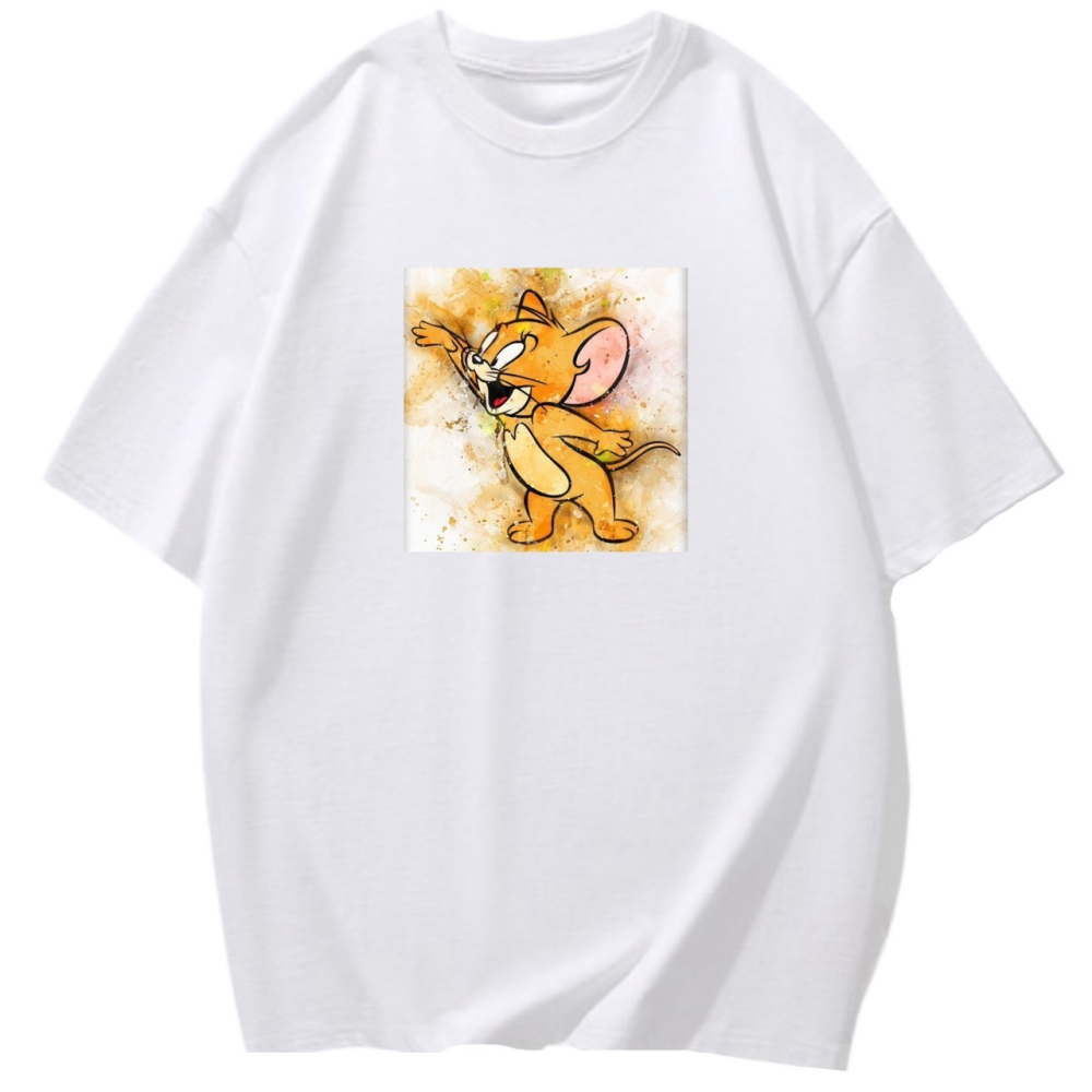 熱賣款~台灣現貨 純棉T 卡通 傑利鼠 塗鴉印花 短袖T恤 長袖T恤 兒童T恤-細節圖3