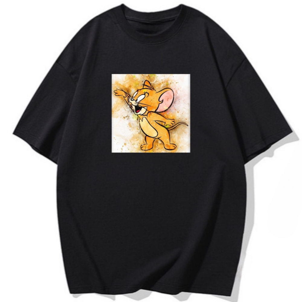 熱賣款~台灣現貨 純棉T 卡通 傑利鼠 塗鴉印花 短袖T恤 長袖T恤 兒童T恤-細節圖4