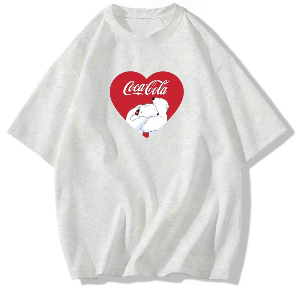 【現貨秒出🔥】Coca Cola+北極熊+愛心｜寬鬆純棉T恤｜女裝｜男裝｜童裝-細節圖2