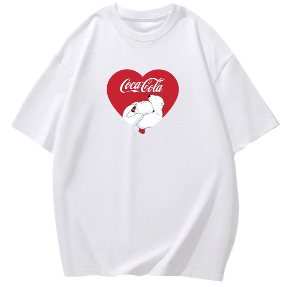 【現貨秒出🔥】Coca Cola+北極熊+愛心｜寬鬆純棉T恤｜女裝｜男裝｜童裝-細節圖3
