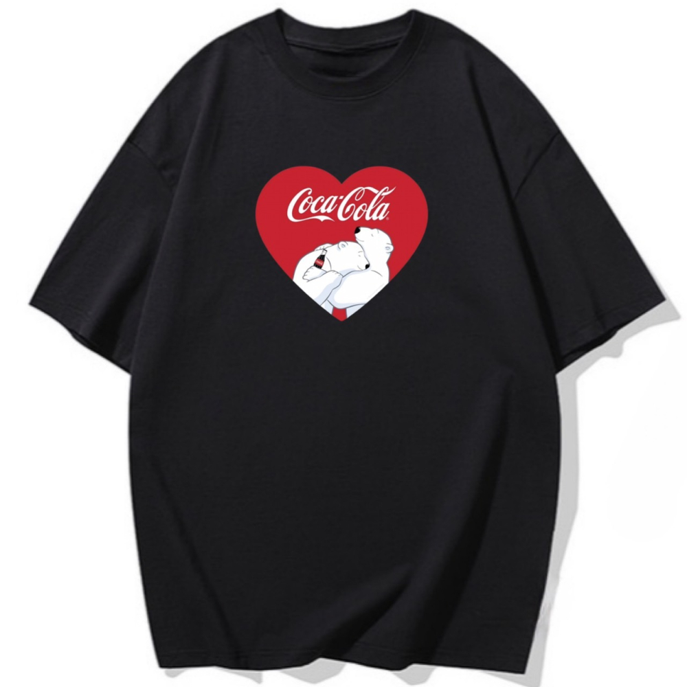【現貨秒出🔥】Coca Cola+北極熊+愛心｜寬鬆純棉T恤｜女裝｜男裝｜童裝-細節圖4