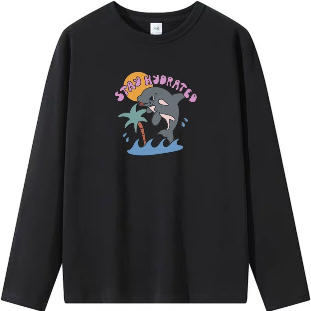 【現貨秒出🔥】夏日+STAY HYDRATED+虎鯨｜重磅寬鬆純棉T恤｜男女同款｜兒童T恤｜男裝｜T恤女-細節圖5