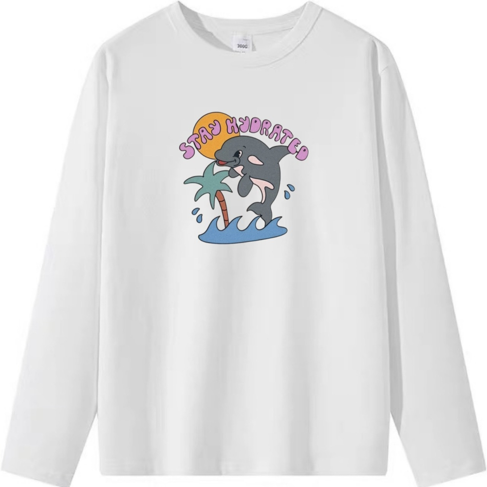 【現貨秒出🔥】夏日+STAY HYDRATED+虎鯨｜重磅寬鬆純棉T恤｜男女同款｜兒童T恤｜男裝｜T恤女-細節圖6