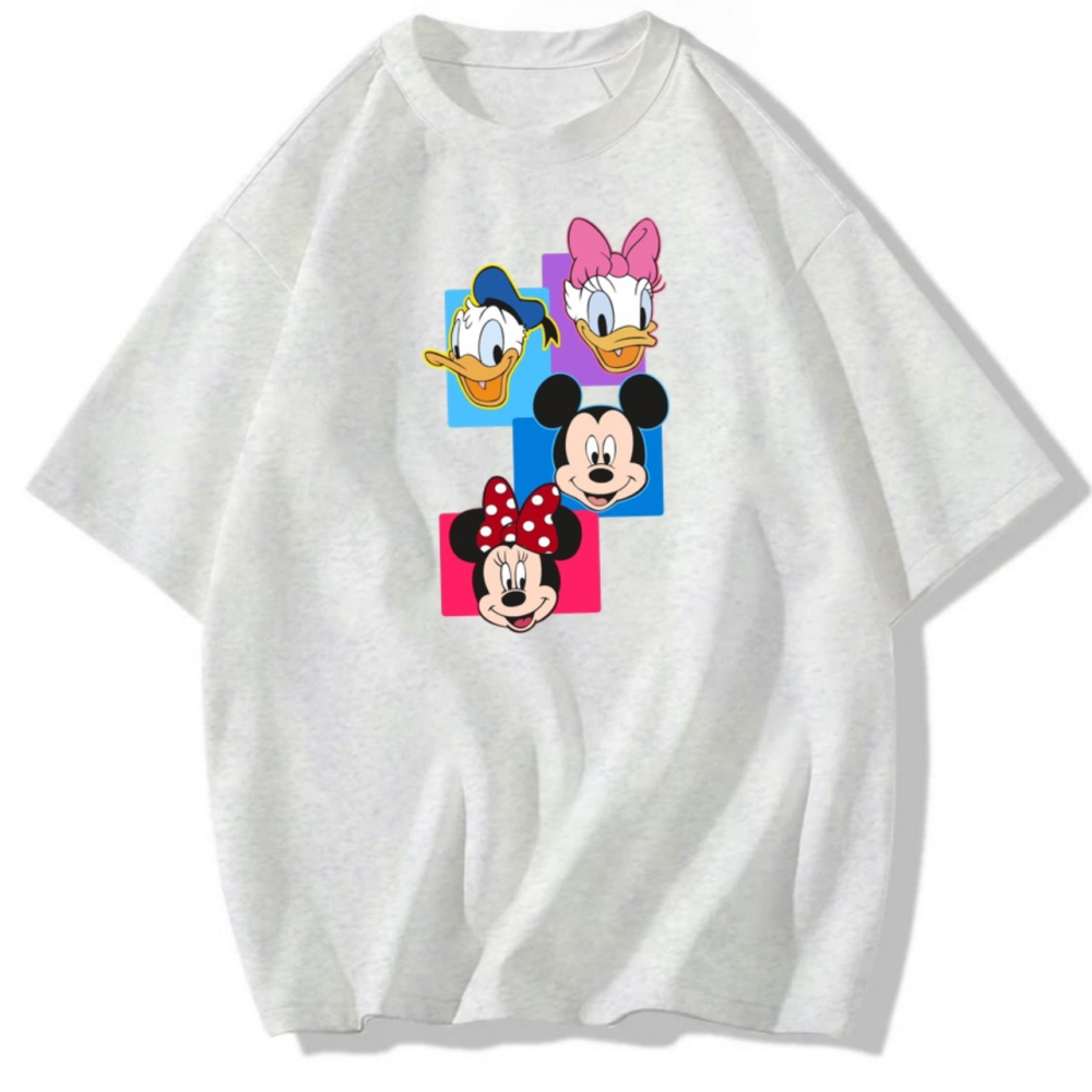 【現貨秒出🔥】純棉~米奇 米妮 唐老鴨 黛西 可愛卡通印花 短袖T恤女 長袖T恤 兒童T恤 男女同款-細節圖2