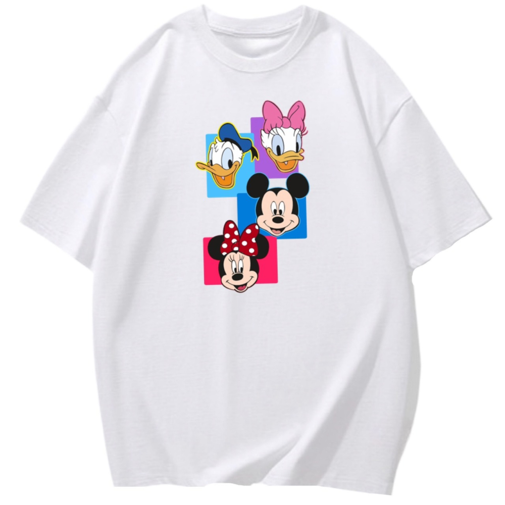 【現貨秒出🔥】純棉~米奇 米妮 唐老鴨 黛西 可愛卡通印花 短袖T恤女 長袖T恤 兒童T恤 男女同款-細節圖3