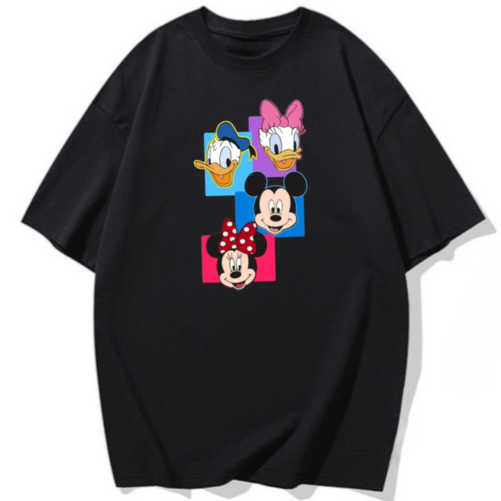 【現貨秒出🔥】純棉~米奇 米妮 唐老鴨 黛西 可愛卡通印花 短袖T恤女 長袖T恤 兒童T恤 男女同款-細節圖4