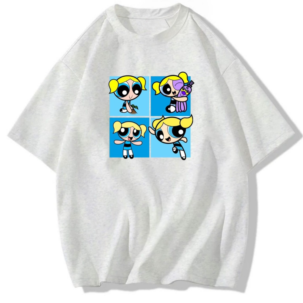 【現貨秒出🔥】飛天小女警 泡泡 短袖T恤 長袖T恤 兒童T 純棉T 經典卡通 懷舊 男女同款 可愛 休閒T 寬鬆-細節圖2