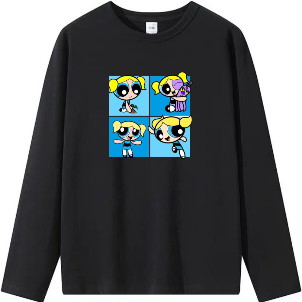 【現貨秒出🔥】飛天小女警 泡泡 短袖T恤 長袖T恤 兒童T 純棉T 經典卡通 懷舊 男女同款 可愛 休閒T 寬鬆-細節圖5