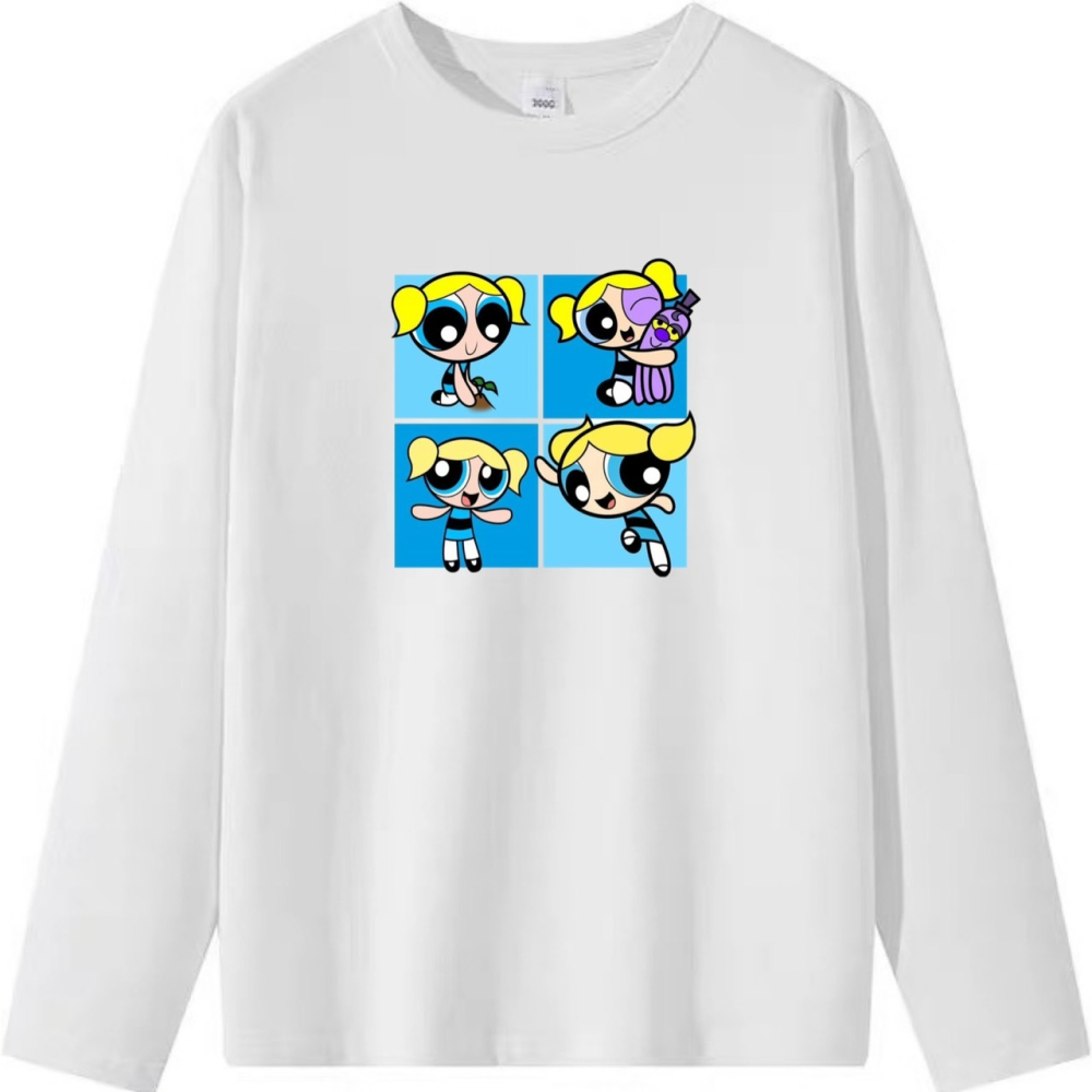 【現貨秒出🔥】飛天小女警 泡泡 短袖T恤 長袖T恤 兒童T 純棉T 經典卡通 懷舊 男女同款 可愛 休閒T 寬鬆-細節圖6