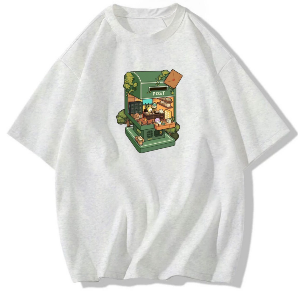 【可愛爆表💥】重磅純棉~迷你世界 郵筒 POST 字母印花 短袖T恤 長袖T恤 兒童T 情侶T 趣味 可愛-細節圖2