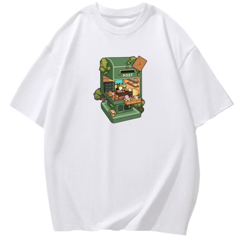 【可愛爆表💥】重磅純棉~迷你世界 郵筒 POST 字母印花 短袖T恤 長袖T恤 兒童T 情侶T 趣味 可愛-細節圖3