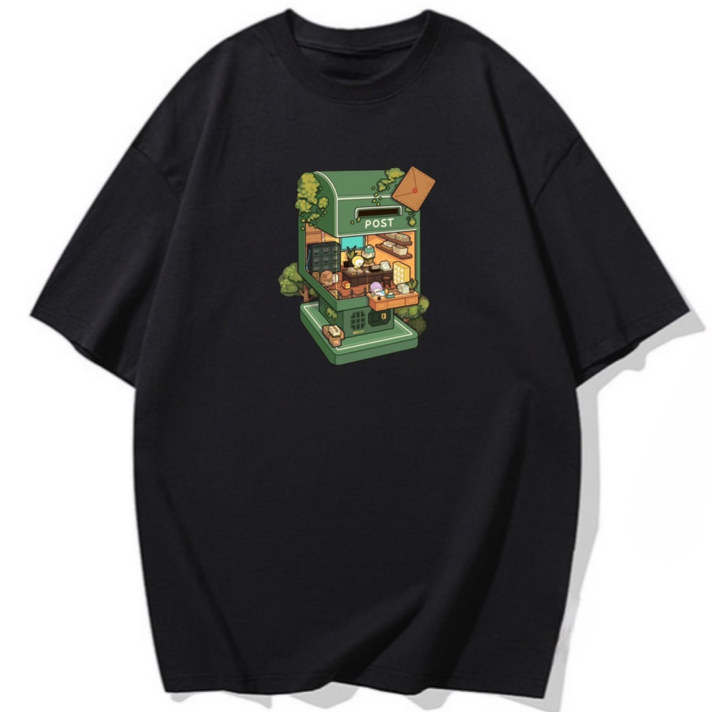【可愛爆表💥】重磅純棉~迷你世界 郵筒 POST 字母印花 短袖T恤 長袖T恤 兒童T 情侶T 趣味 可愛-細節圖4