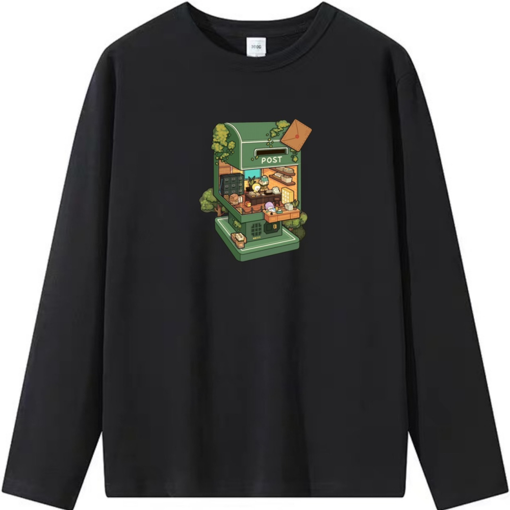 【可愛爆表💥】重磅純棉~迷你世界 郵筒 POST 字母印花 短袖T恤 長袖T恤 兒童T 情侶T 趣味 可愛-細節圖5