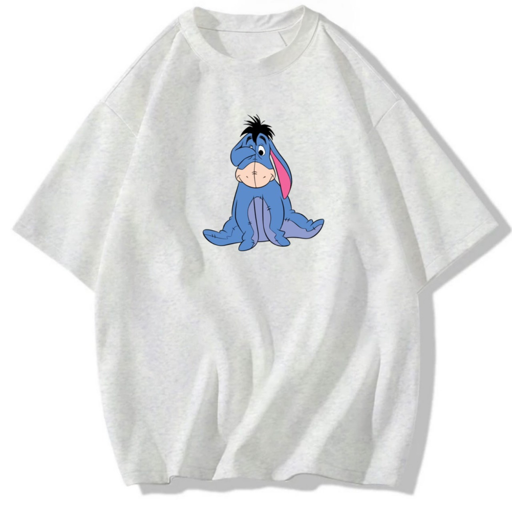 現貨!小熊維尼裡的驢 屹耳 卡通印花 韓系短袖T恤女 長袖T恤 兒童短袖T恤 情侶T 男女同款-細節圖2