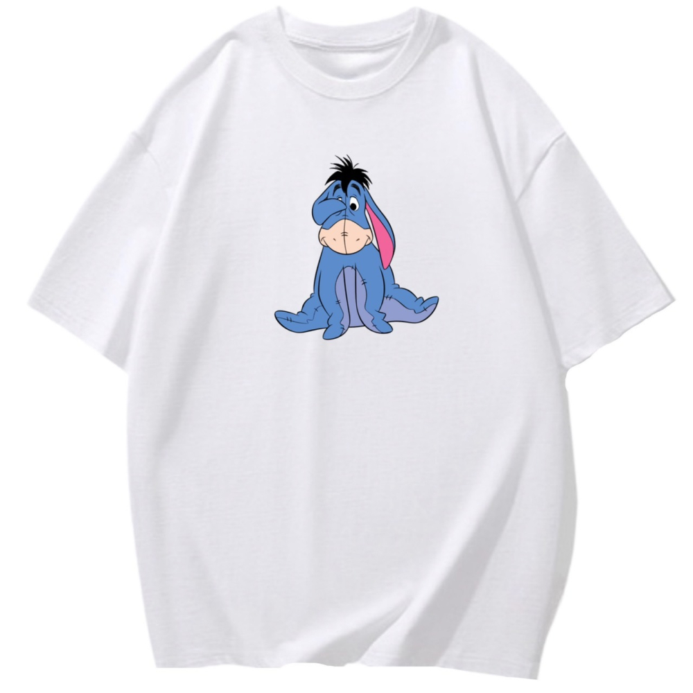 現貨!小熊維尼裡的驢 屹耳 卡通印花 韓系短袖T恤女 長袖T恤 兒童短袖T恤 情侶T 男女同款-細節圖3