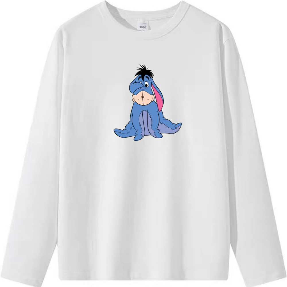 現貨!小熊維尼裡的驢 屹耳 卡通印花 韓系短袖T恤女 長袖T恤 兒童短袖T恤 情侶T 男女同款-細節圖6